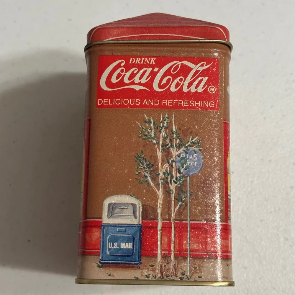 Coca-Cola Lloyd's Pharmacy Storefront‎ Collectible Metal Tin Vintage Style Brown